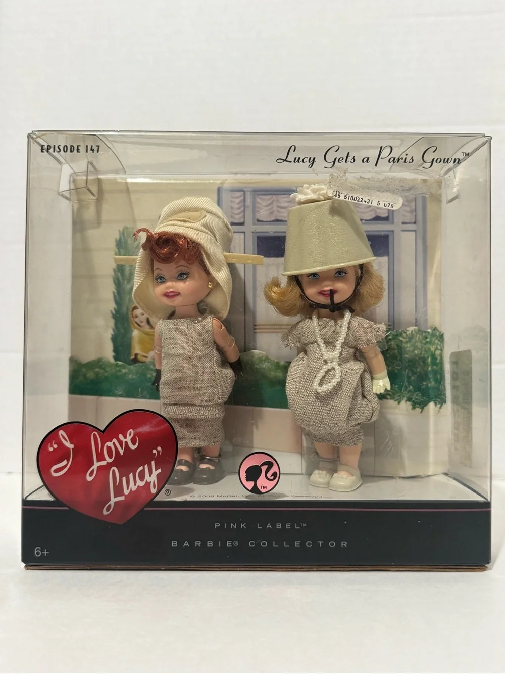 Barbie I Love Lucy Lucy Gets Paris Gown Kelly Dolls Set Pink Label N2690 2008